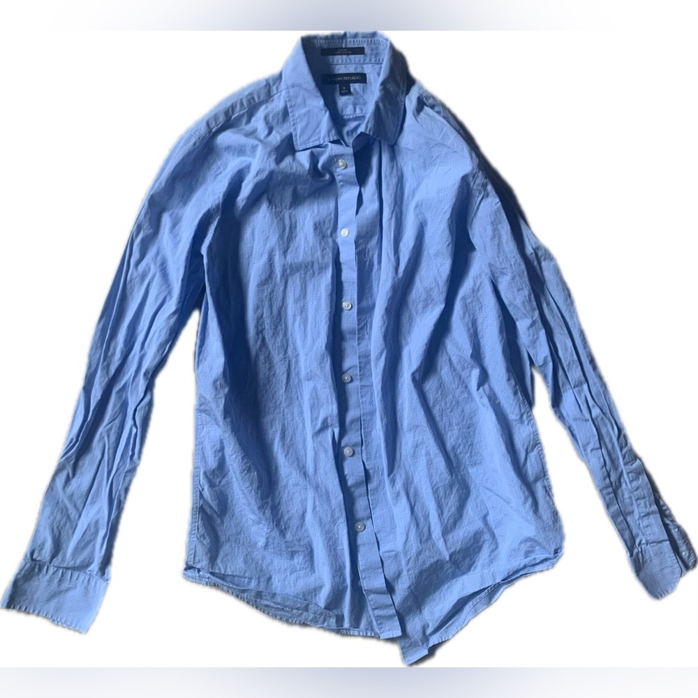 Banana Republic Men's Casual Slim Fit Light Blue Button-Down Shirt